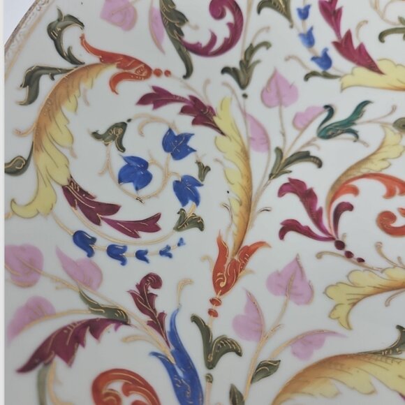 Antique Paris Porcelain Handpainted Footed Centerpiece Tazza Bowl Persian Motif - Picture 3 of 9